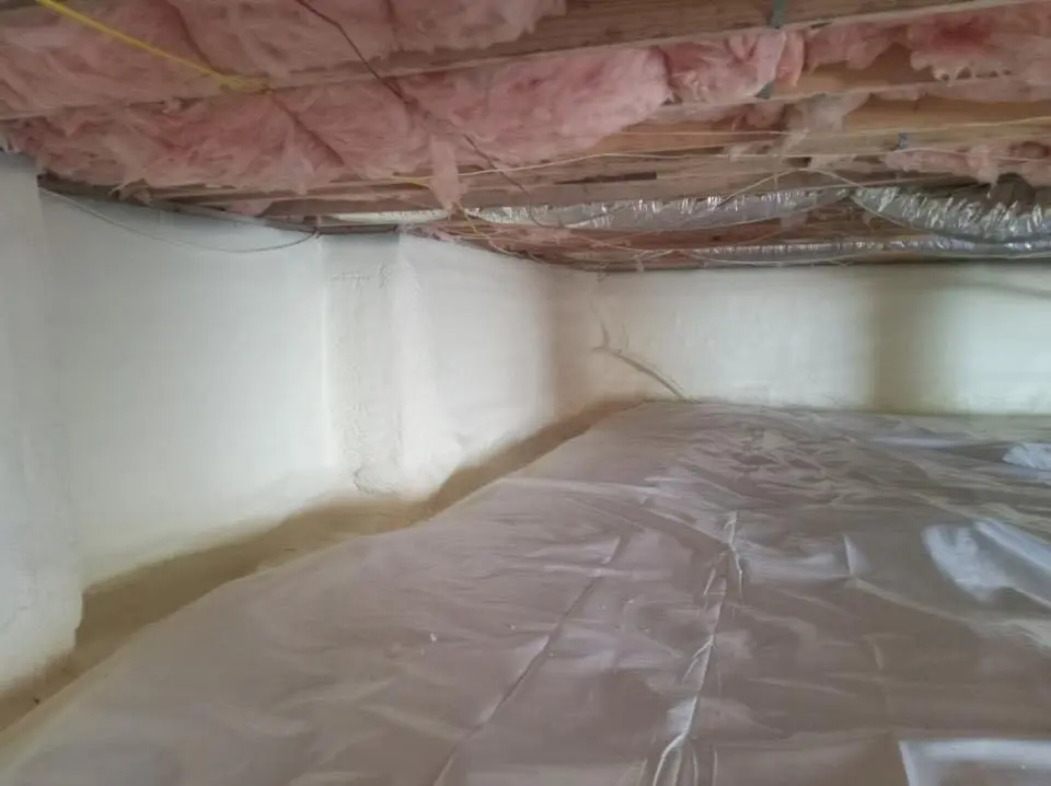 Crawl space encapsulation with closed-cell spray foam for Metal Roof Coating in La Vista